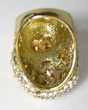 Load image into Gallery viewer, Large Citrine CZs &amp; Clear CZs Cocktail Ring