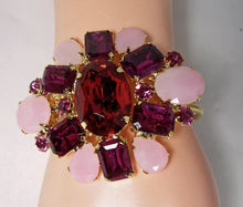 Load image into Gallery viewer, Vintage 1930s Signed Czech Red &amp; Pink Cuff Bracelet - JD10199