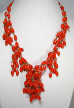 Load image into Gallery viewer, Vintage Czech Coral Colored Glass Necklace  - JD10547
