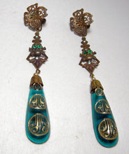 Load image into Gallery viewer, Vintage Signed Czech Dangling Earrings  - JD10516