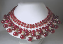 Load image into Gallery viewer, Vintage Rare Red Czech Glass Dangling Necklace