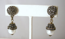 Load image into Gallery viewer, Heidi Daus Faux Pearl &amp; Crystal Earrings