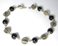 Load image into Gallery viewer, Vintage 1930s Rare Art Deco Onyx And Chrome Necklace