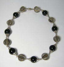 Load image into Gallery viewer, Vintage 1930s Rare Art Deco Onyx And Chrome Necklace