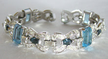 Load image into Gallery viewer, Vintage Art Deco Crystal and Faux Blue Sapphire Bracelet – Trifari?