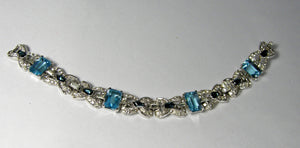 Vintage Art Deco Crystal and Faux Blue Sapphire Bracelet – Trifari?