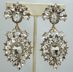 Vintage Signed DeMario Crystal Drop Earrings