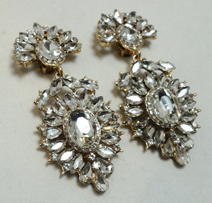 Vintage Signed DeMario Crystal Drop Earrings