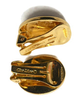 Load image into Gallery viewer, Vintage Signed Christian Dior Black &amp; Gold Earrings