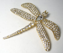 Load image into Gallery viewer, Signed “Craft” Huge Crystal Dragon Fly Brooch - JD10132