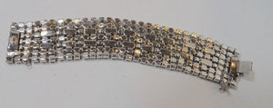 Vintage 1960s Wide Kramer Crystal Bracelet
