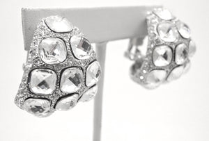 Kenneth Jay Lane Glitzy Crystal Clip Earrings