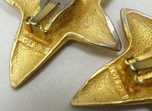 Vintage Signed Erwin Pearl Star Earrings