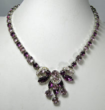 Load image into Gallery viewer, Vintage Signed Eisenberg Purple Crystal Necklace  - JD10384