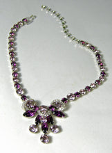 Load image into Gallery viewer, Vintage Signed Eisenberg Purple Crystal Necklace  - JD10384