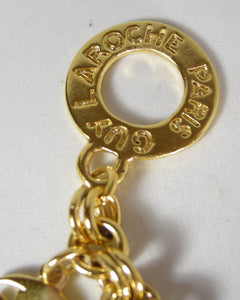 Vintage Signed Guy LaRoche Paris Fish Charm Bracelet - JD10325