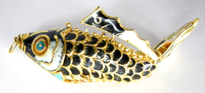 Vintage 80’s Cloisonné Articulated Fish Pendant  - JD10236