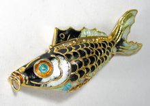 Load image into Gallery viewer, Vintage 80’s Cloisonné Articulated Fish Pendant  - JD10236