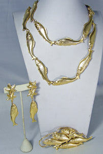 One-Of-A-Kind Robert Sorrell Fish Necklace, Brooch & Earrings Set  - JD10395