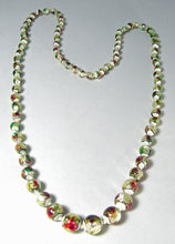 Load image into Gallery viewer, Vintage French Foil Graduated Glass Bead Necklace - JD10542