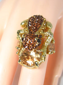Beautiful Crystal Frog Ring - JD10193