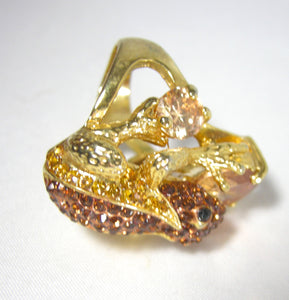 Beautiful Crystal Frog Ring - JD10193