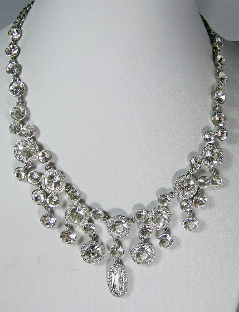 Vintage 1990 Givenchy Crystal Bib Necklace - JD10323