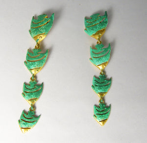 Vintage Long Dramatic Givenchy Dangling Fish Earrings