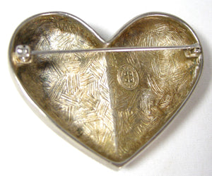 Rare Vintage Signed Givenchy Paris Heart Brooch  - JD10340