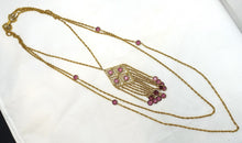 Load image into Gallery viewer, Vintage Goldette Faux Amethyst Crystal Multi-Stand Necklace