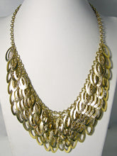 Load image into Gallery viewer, Gold Tone Fringe Bib Collar Necklace  - JD10237