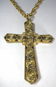 Vintage Sterling Tortolani Cross Pendant With Chain  - JD10374