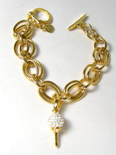 Load image into Gallery viewer, Rare Vintage Open Link Bracelet with Dangling Golf Charm  - JD10345