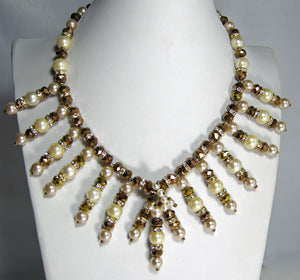 Vintage Signed Miriam Haskell Necklace And Earring Set  - JD10534