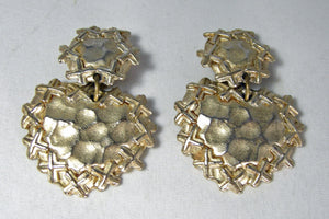 Vintage French Signed Jacky G Heart Drop Earrings  - JD10463