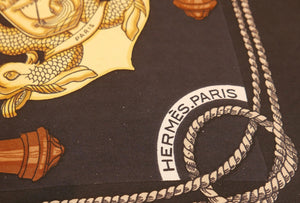 Vintage Signed Hermes France Silk Scarf
