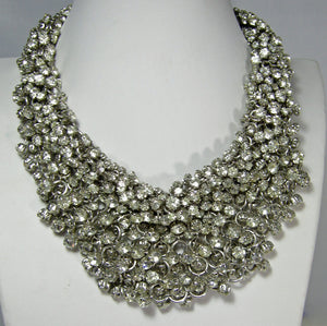 Vintage 1950s Rhinestone Drops Chain Necklace  - JD10464