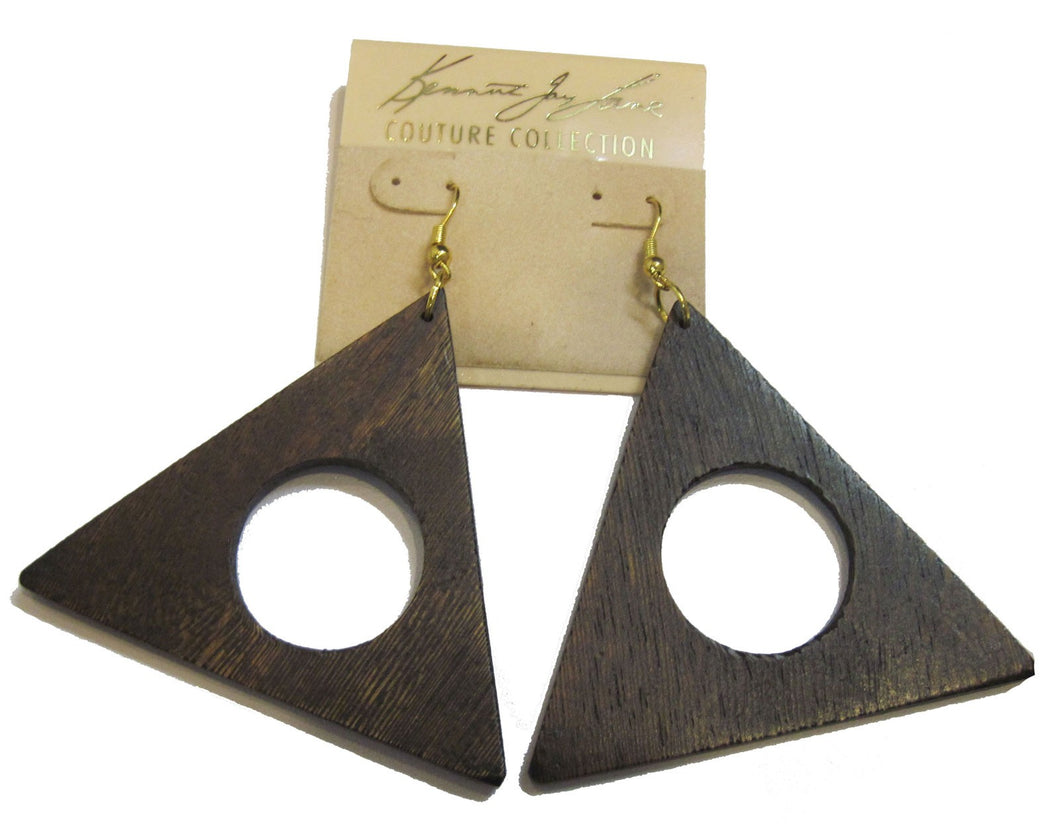 KJL wooden triangle earrings