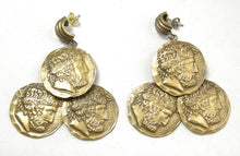 Load image into Gallery viewer, Vintage Signed &quot;Joseff&quot; Coin Dangling Earrings
