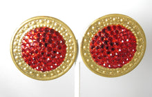 Load image into Gallery viewer, Vintage Richard Kerr 1960s Large Red Earrings