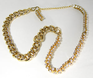 Unusual Kenneth Jay Lane Crystal Link Necklace/Belt - JD10247
