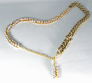 Unusual Kenneth Jay Lane Crystal Link Necklace/Belt - JD10247