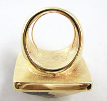Load image into Gallery viewer, Kenneth Jay Lane Black-Gold Pyramid Ring