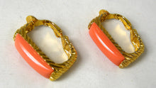Load image into Gallery viewer, Kenneth Jay Lane Faux Coral Hoop Earrings