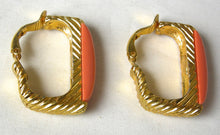 Load image into Gallery viewer, Kenneth Jay Lane Faux Coral Hoop Earrings