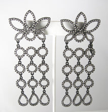 Load image into Gallery viewer, Shoulder Duster Signed Kenneth Jay Lane Rhinestone Earrings