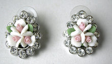 Load image into Gallery viewer, Kenneth Jay Lane White/Pink Flower Earrings
