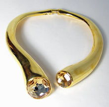 Load image into Gallery viewer, Kenneth Jay Lane Gold Double Stone Choker - JD10124
