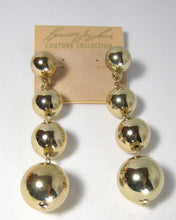 Load image into Gallery viewer, Kenneth Jay Lane Gold Tone Balls Dangling Pierced Earrings - JD10114