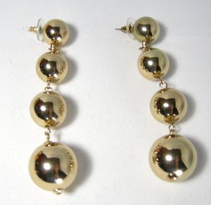 Kenneth Jay Lane Gold Tone Balls Dangling Pierced Earrings - JD10114
